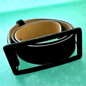 Emporio Armani Black Suede Belt, size 40 (fits small)